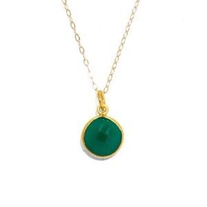 Green Agate Gemstone Pendant Necklace